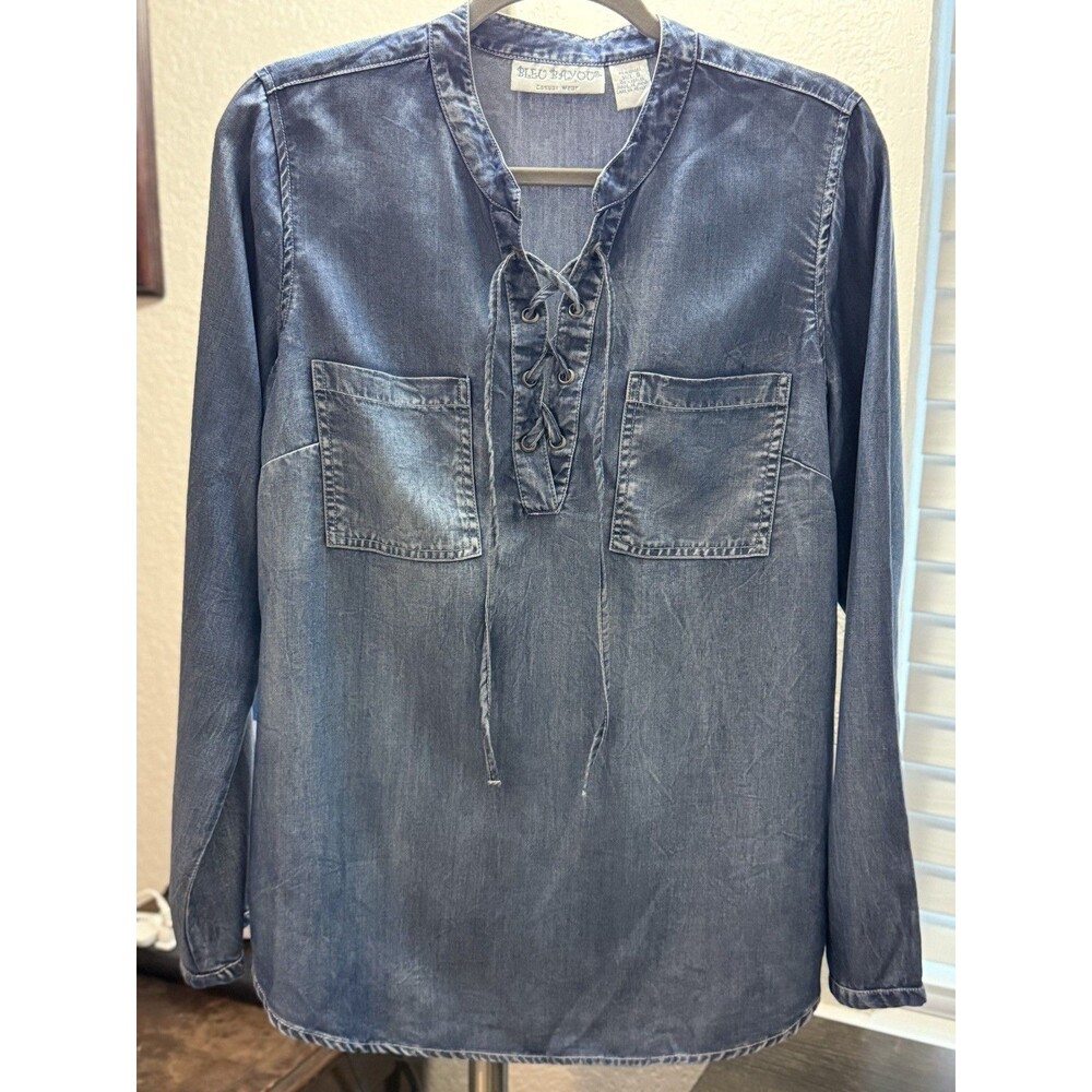 Bleu Bayou Women's Casual Wear Top Long Sleeve Size Small 100% Tencel